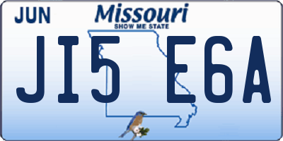MO license plate JI5E6A