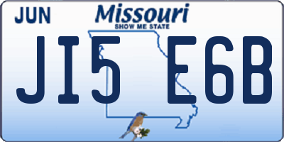 MO license plate JI5E6B