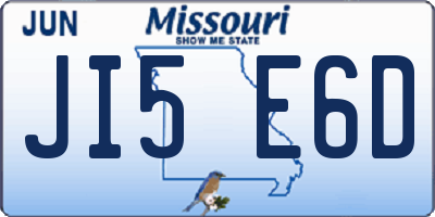 MO license plate JI5E6D