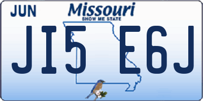 MO license plate JI5E6J