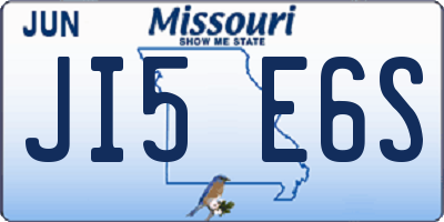 MO license plate JI5E6S
