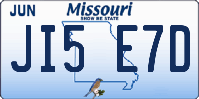 MO license plate JI5E7D