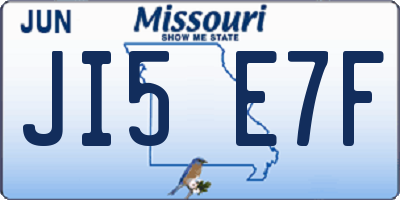 MO license plate JI5E7F