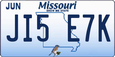 MO license plate JI5E7K