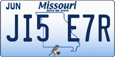 MO license plate JI5E7R