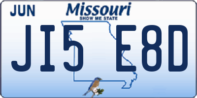 MO license plate JI5E8D
