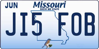 MO license plate JI5F0B