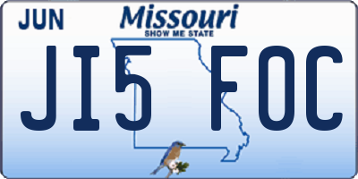 MO license plate JI5F0C