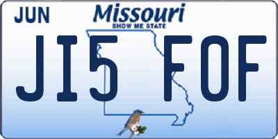 MO license plate JI5F0F