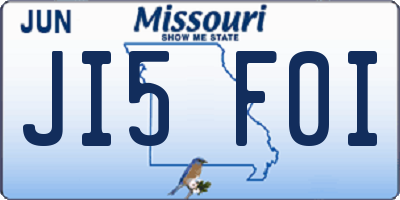 MO license plate JI5F0I