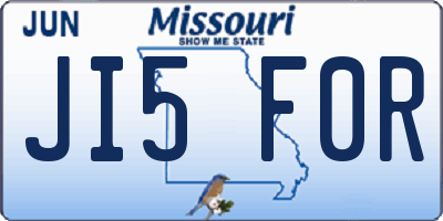 MO license plate JI5F0R