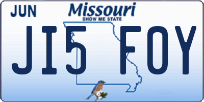 MO license plate JI5F0Y