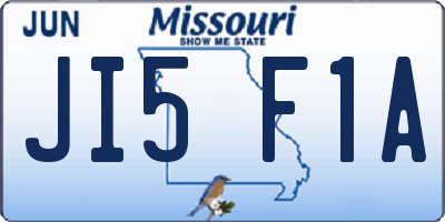 MO license plate JI5F1A