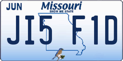 MO license plate JI5F1D