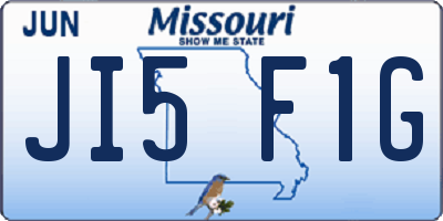 MO license plate JI5F1G