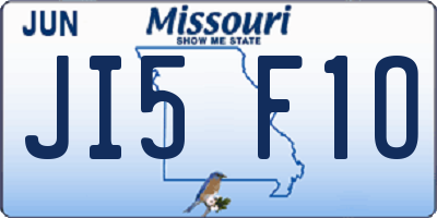 MO license plate JI5F1O