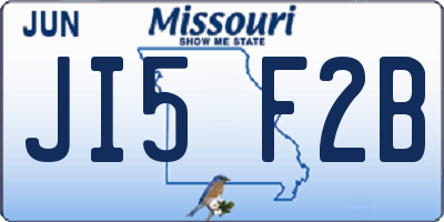 MO license plate JI5F2B
