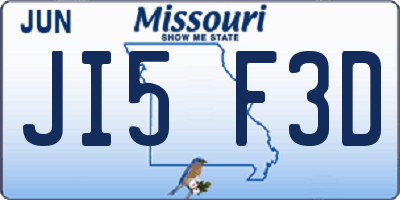 MO license plate JI5F3D