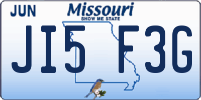 MO license plate JI5F3G