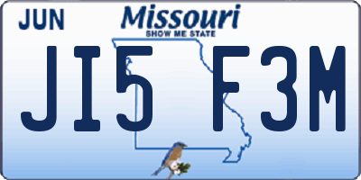 MO license plate JI5F3M