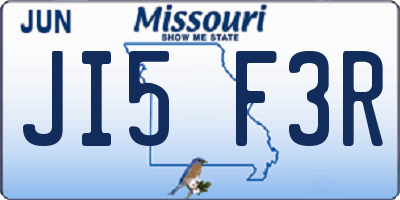 MO license plate JI5F3R