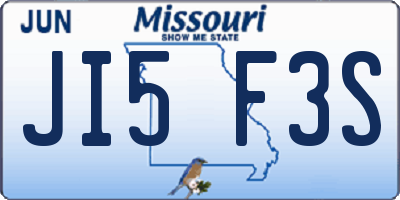 MO license plate JI5F3S