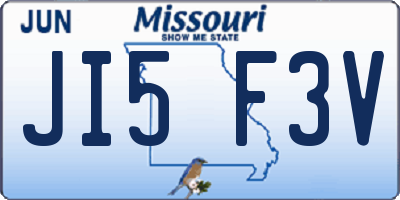 MO license plate JI5F3V