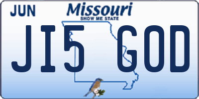 MO license plate JI5G0D