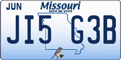 MO license plate JI5G3B