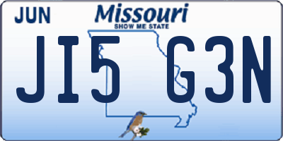MO license plate JI5G3N