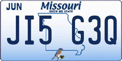 MO license plate JI5G3Q