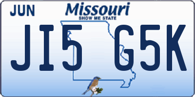 MO license plate JI5G5K