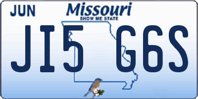 MO license plate JI5G6S