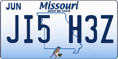 MO license plate JI5H3Z