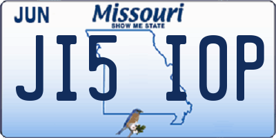 MO license plate JI5I0P