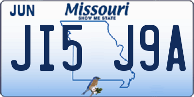 MO license plate JI5J9A