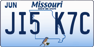 MO license plate JI5K7C