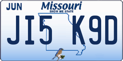 MO license plate JI5K9D