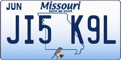 MO license plate JI5K9L