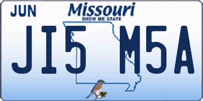 MO license plate JI5M5A