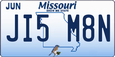MO license plate JI5M8N