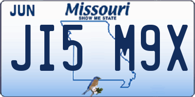 MO license plate JI5M9X
