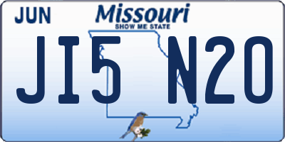 MO license plate JI5N2O