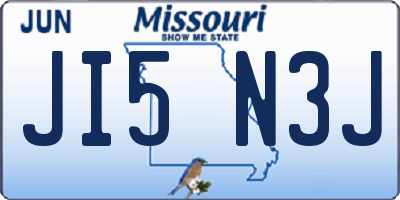 MO license plate JI5N3J