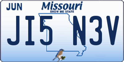MO license plate JI5N3V