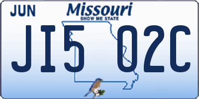 MO license plate JI5O2C