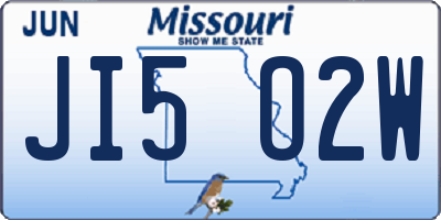 MO license plate JI5O2W
