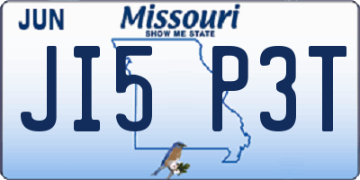 MO license plate JI5P3T