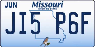 MO license plate JI5P6F