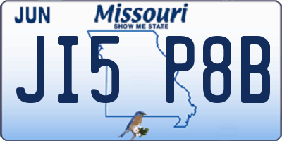 MO license plate JI5P8B